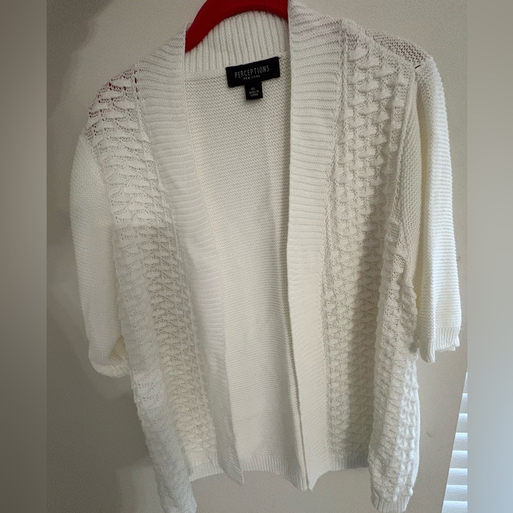 SOLD: Perceptions Women's White Cardigan Sweater